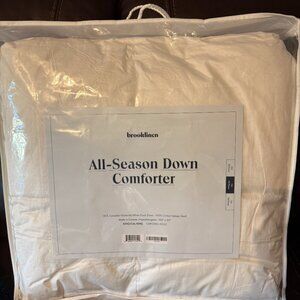 Brooklinen All-Season Down Comforter – King, White (Brand New)